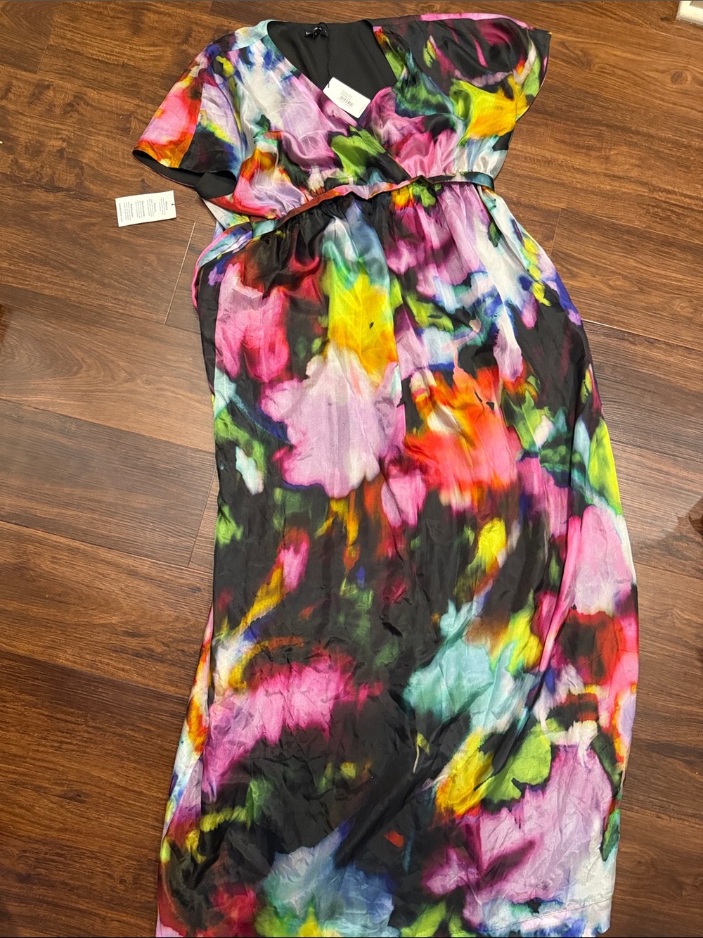 Isabella Oliver Multicolor Watercolor Floral Maxi Dress